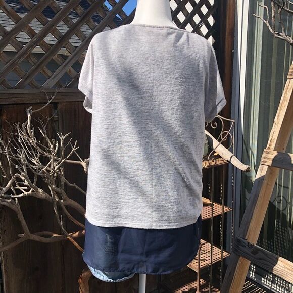 Gibson Grey & Blue Layered Crew Neck T-Shirt - Picture 6 of 7